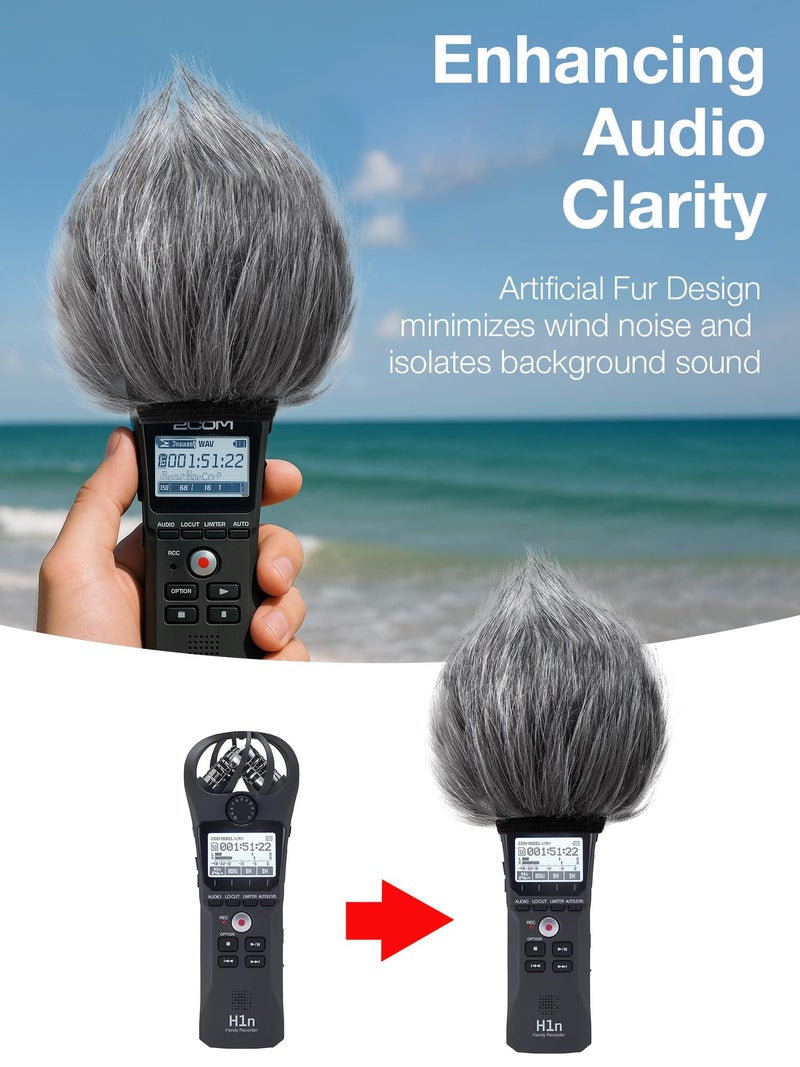 SUNMON H1n & H1 Mic Windscreen Muff Suitable for Zoom H1n and H1 Handy Recorder to Reduce Noise - Image 5